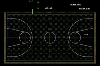 篮球场平面cad图纸